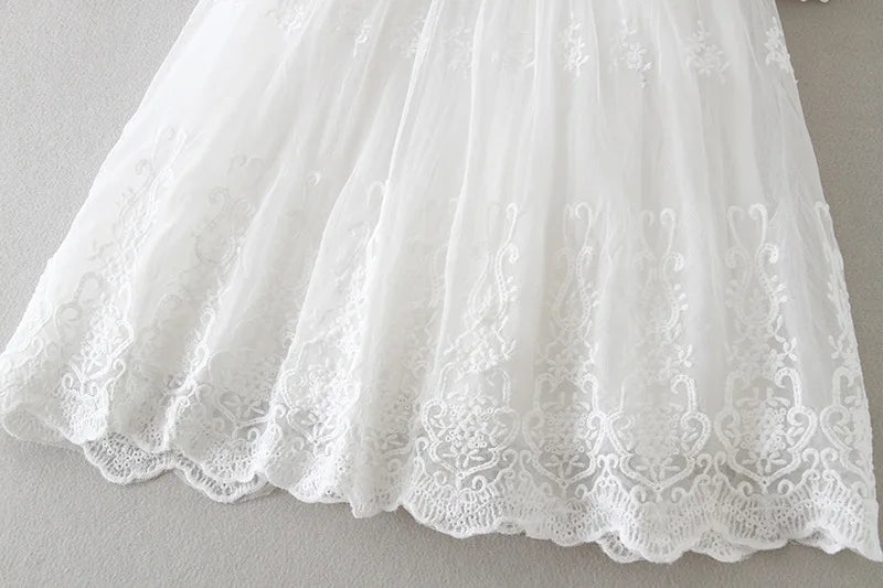 Vestido para Bebê Menina Hetiso de Manga Longa – Vestido de Festa/Baile para Primeiro Aniversário, Batizado e Daminha de Honra.