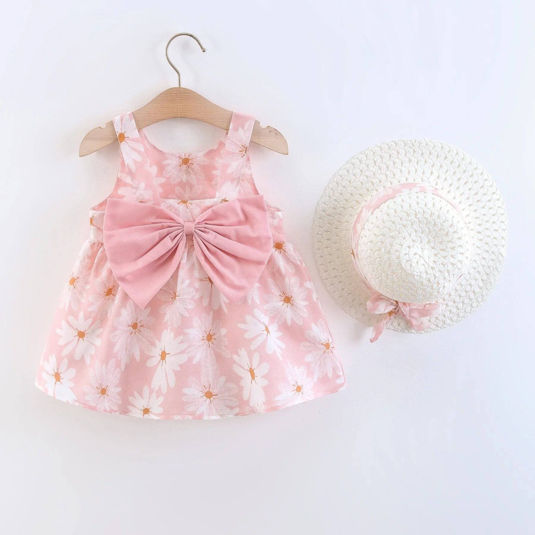 Vestido de Verão para Meninas com Estampa Floral, Estilo Delicado e Fresco para o Dia a Dia, Vestido de Princesa Doce com Laço. 0 - 3 anos