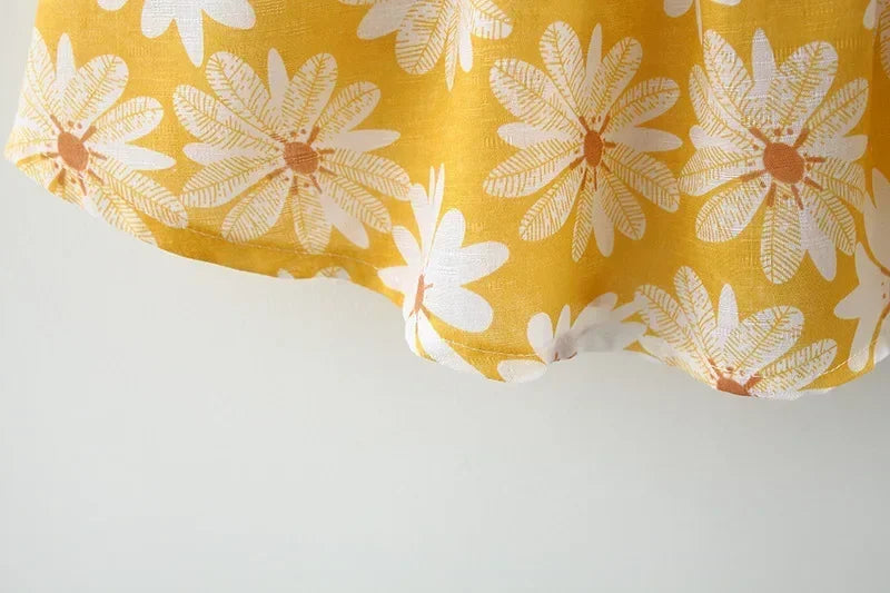 Vestido de Verão para Meninas com Estampa Floral, Estilo Delicado e Fresco para o Dia a Dia, Vestido de Princesa Doce com Laço. 0 - 3 anos