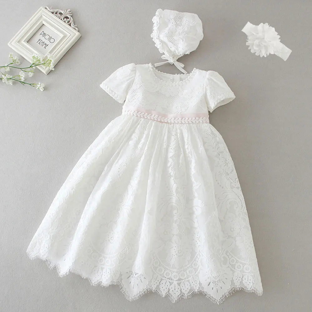 Vestido para Bebê Menina Hetiso de Manga Longa – Vestido de Festa/Baile para Primeiro Aniversário, Batizado e Daminha de Honra.