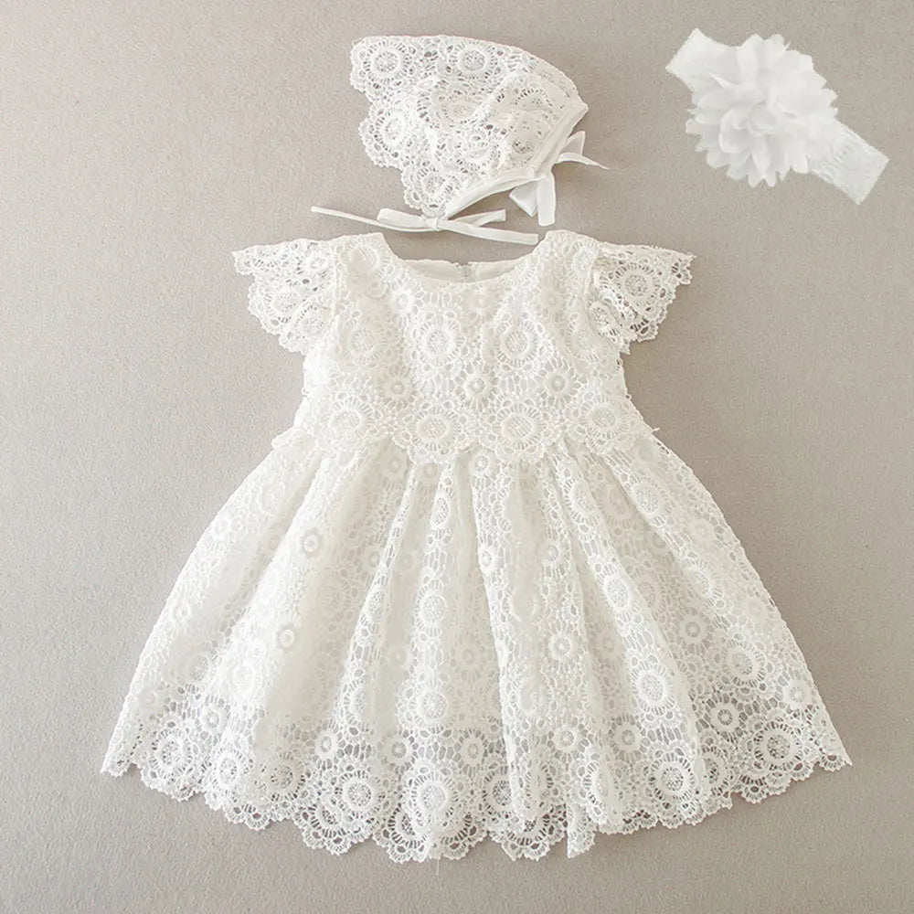 Vestido para Bebê Menina Hetiso de Manga Longa – Vestido de Festa/Baile para Primeiro Aniversário, Batizado e Daminha de Honra.