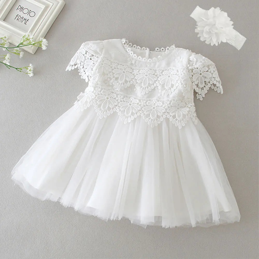 Vestido para Bebê Menina Hetiso de Manga Longa – Vestido de Festa/Baile para Primeiro Aniversário, Batizado e Daminha de Honra.