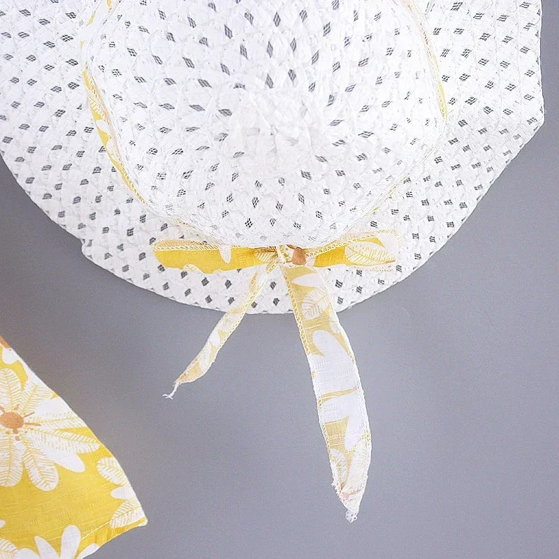 Vestido de Verão para Meninas com Estampa Floral, Estilo Delicado e Fresco para o Dia a Dia, Vestido de Princesa Doce com Laço. 0 - 3 anos