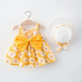 Vestido de Verão para Meninas com Estampa Floral, Estilo Delicado e Fresco para o Dia a Dia, Vestido de Princesa Doce com Laço. 0 - 3 anos