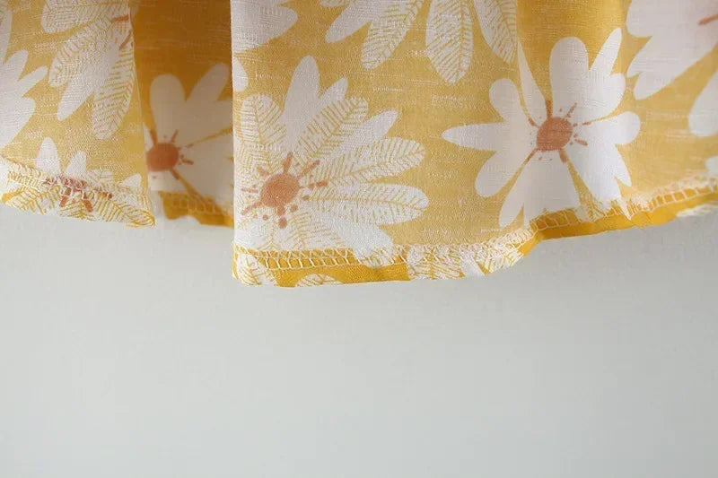 Vestido de Verão para Meninas com Estampa Floral, Estilo Delicado e Fresco para o Dia a Dia, Vestido de Princesa Doce com Laço. 0 - 3 anos