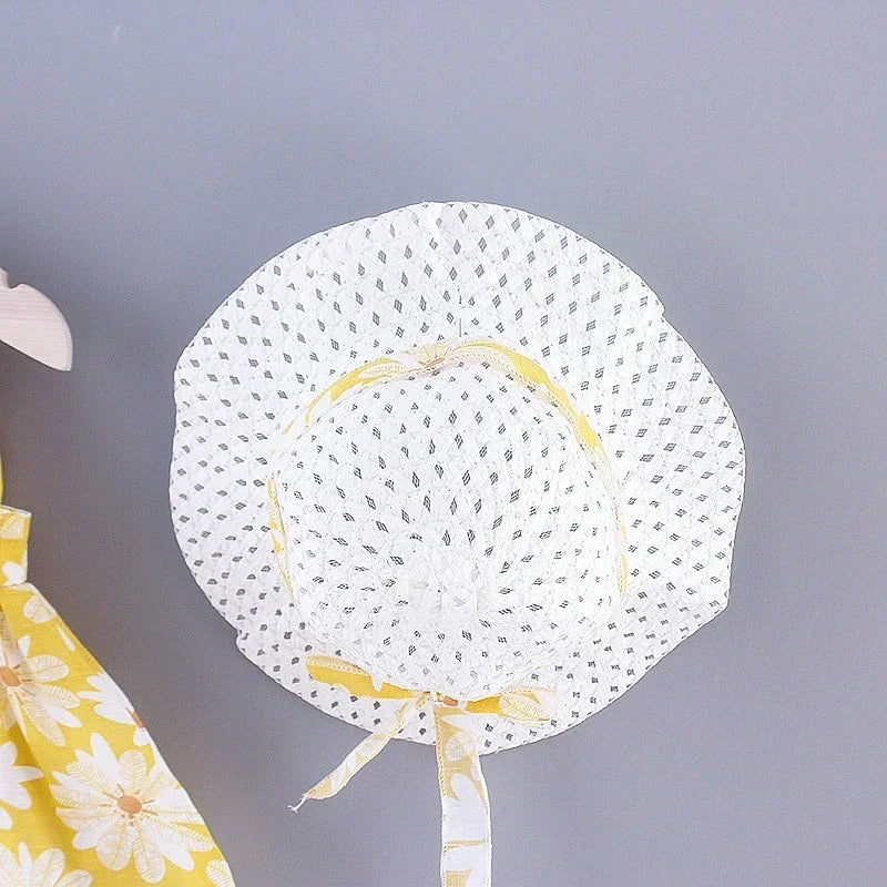 Vestido de Verão para Meninas com Estampa Floral, Estilo Delicado e Fresco para o Dia a Dia, Vestido de Princesa Doce com Laço. 0 - 3 anos